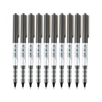 日本三菱（Uni）UB-150中性笔直液式走珠笔签字笔 0.5mm耐水考试财务用笔黑色 10支/盒 原装进口 